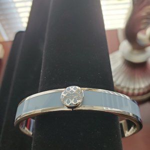 Authentic Coach bracelet silver tone with blue enamel